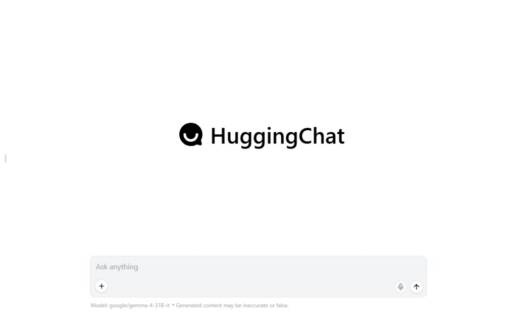 Screenshot HuggingChat
