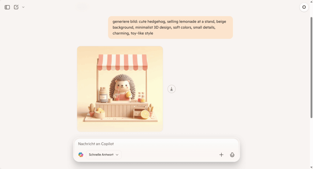 Bilder generieren mit KI: Screenshot Microsoft Copilot