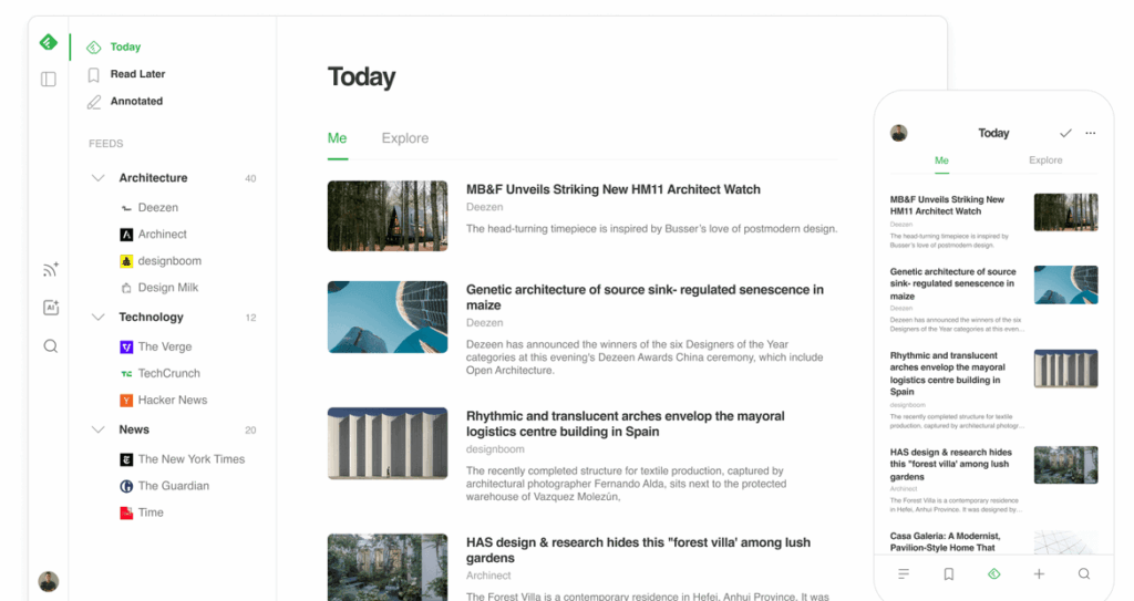 Screenshot Feedly
