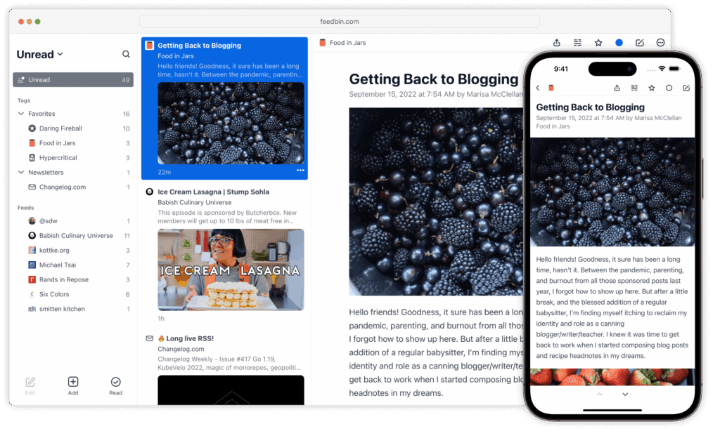 Screenshot Feedbin