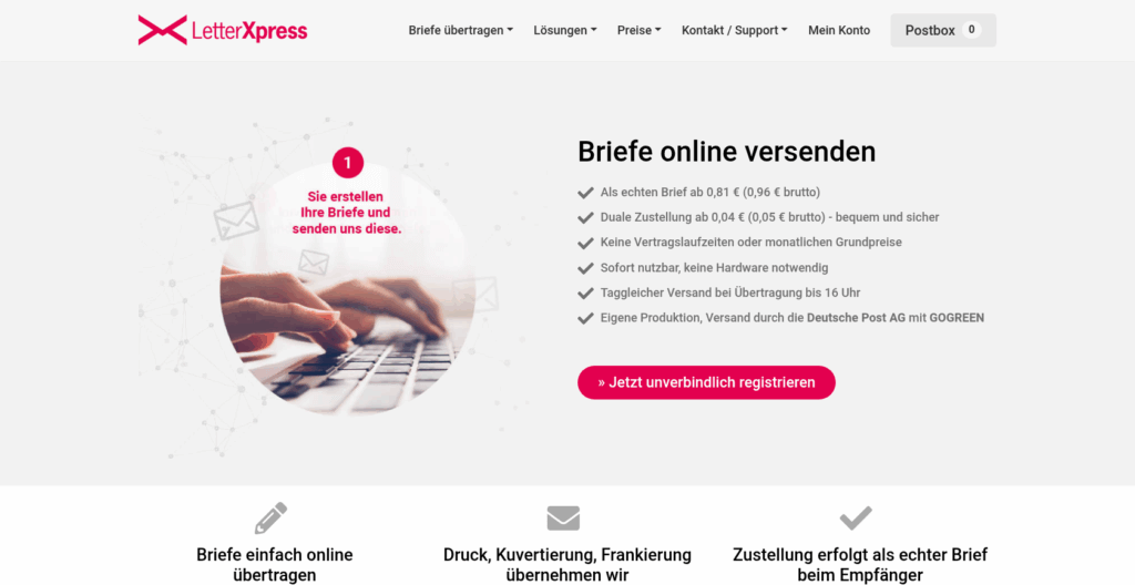 Screenshot LetterXpress