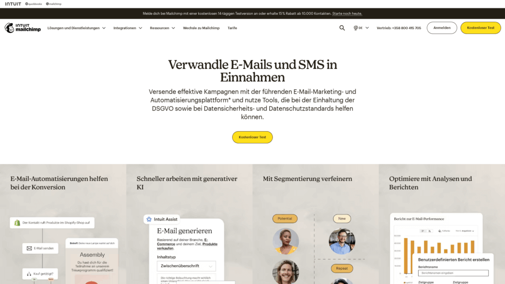 Screenshot Mailchimp