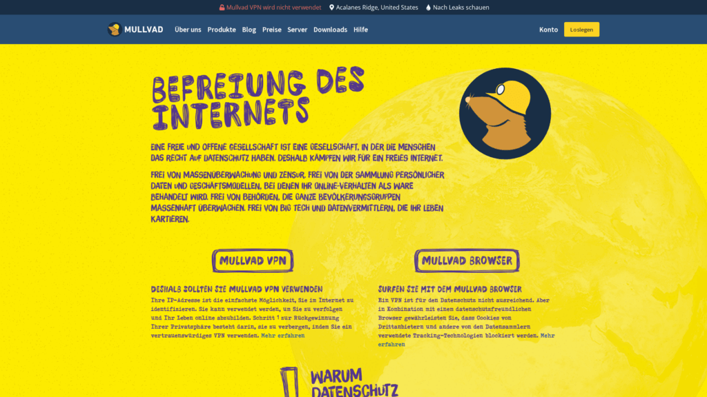Screenshot Mullvad