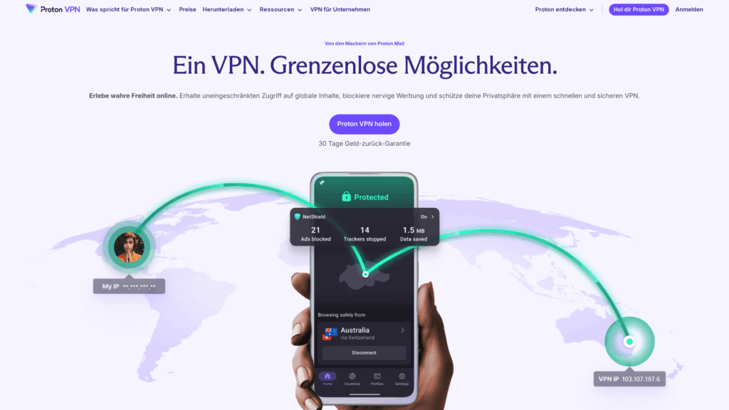 Screenshot Proton VPN