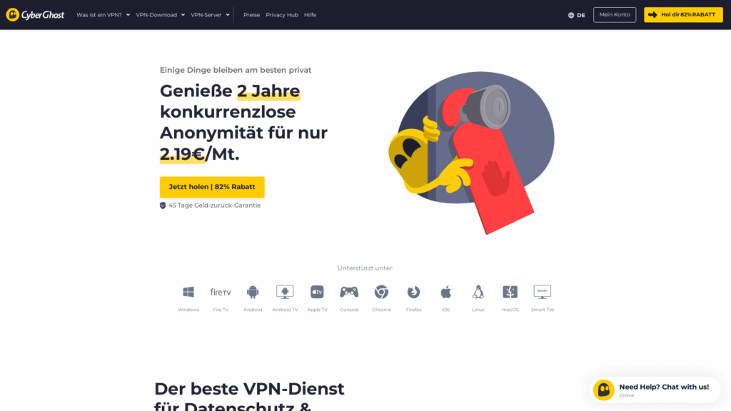 Screenshot CyberGhost VPN