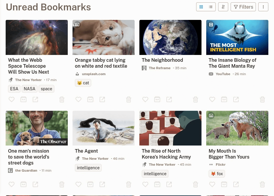 Screenshot Readeck