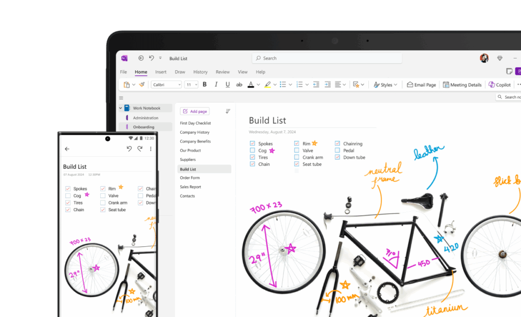 Screenshot OneNote