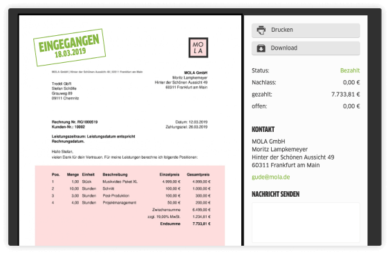 Screenshot fastbill