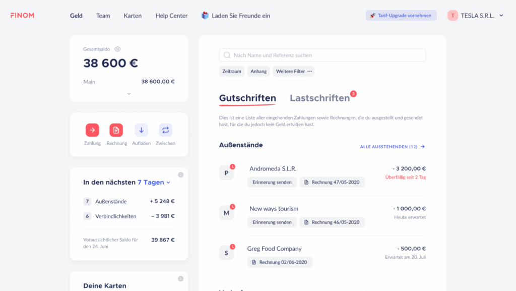 Finom bietet ein Geschäftskonto für Freelancer