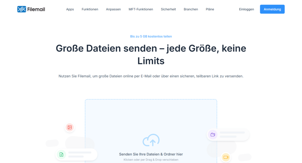 Filemail ist eine WeTransfer Alternative