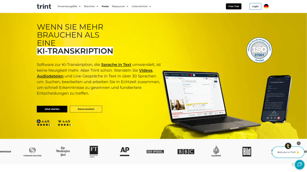 Trint ist ein Transkriptionstool für Redaktionen