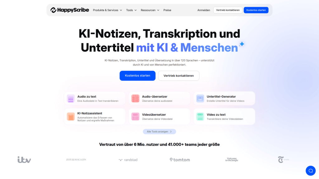 HappyScribe ist ein Transkriptionstool für Redaktionen