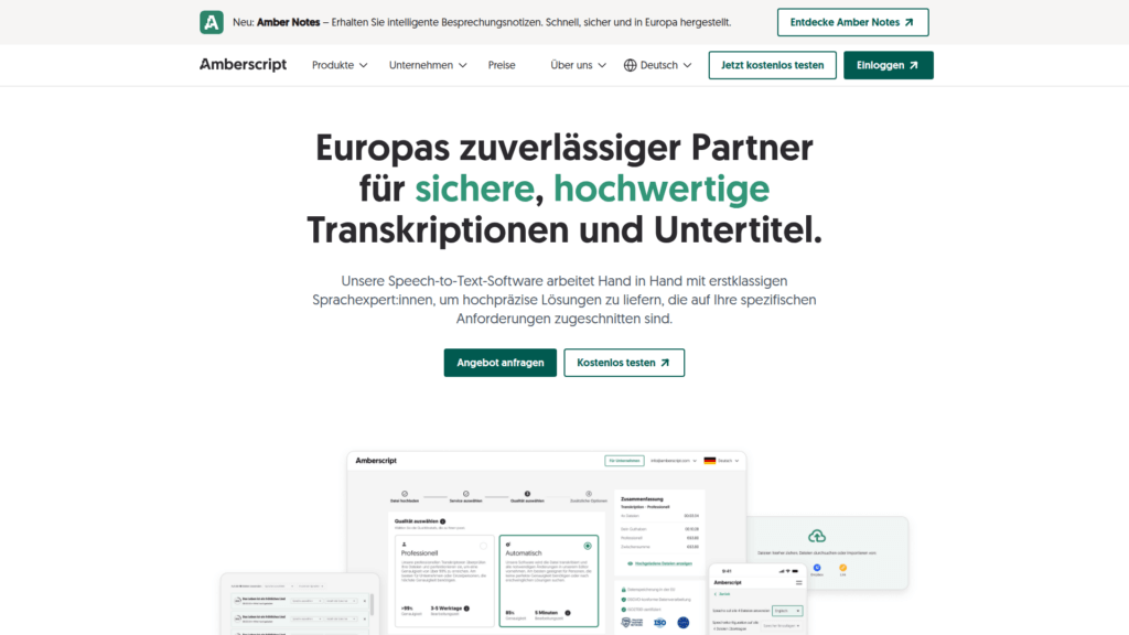 Amberscript ist ein Transkriptionstool für Redaktionen