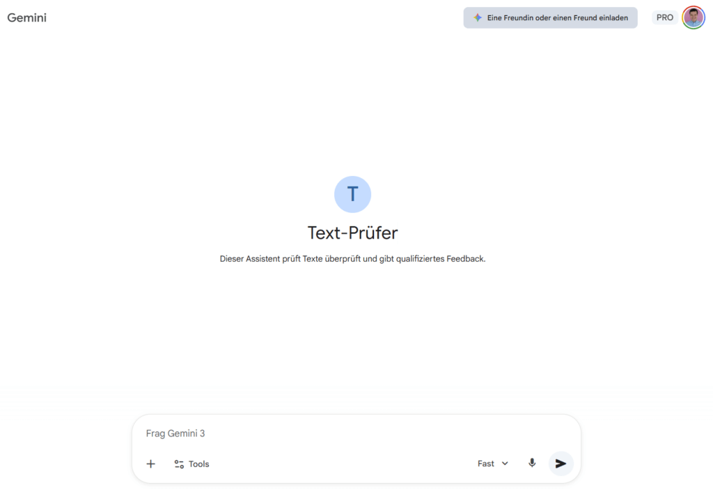 KI-Assistent für die Text-Prüfung in Google Gemini.