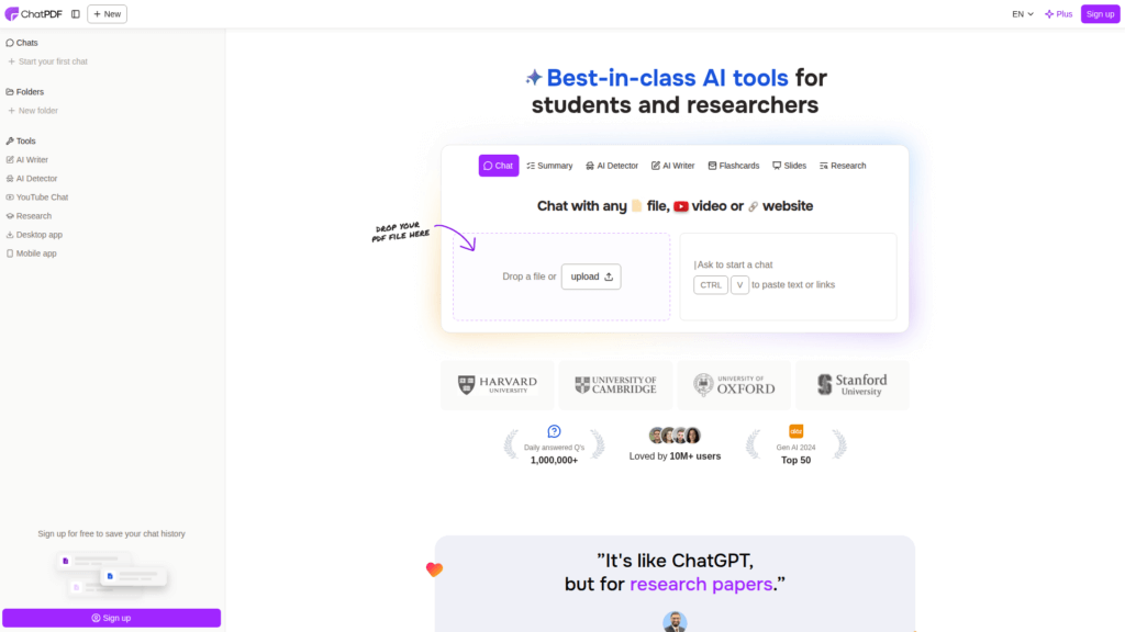 ChatPDF ist ein KI-Tool für Wissenschaftsjournalist:innen
