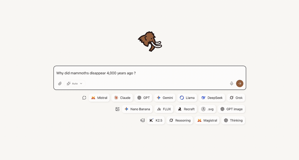 Screenshot des französischen KI-Tools Mammouth